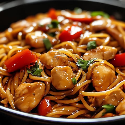Spaghetti Lo Mein with Chicken