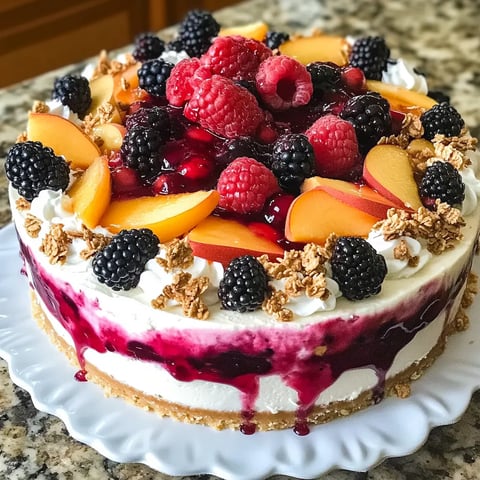 Berry Peach Cheesecake Dessert