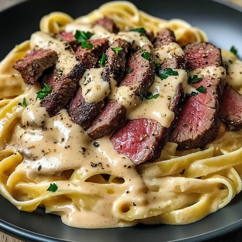 Spicy Cream Pasta Steak
