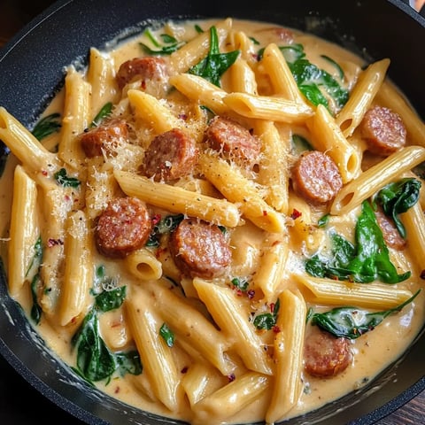 CREAMY CAJUN SAUSAGE PASTA