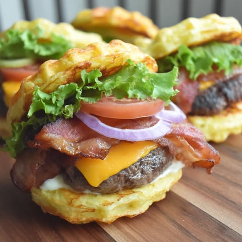 A burger with bacon and tomato on a bun.