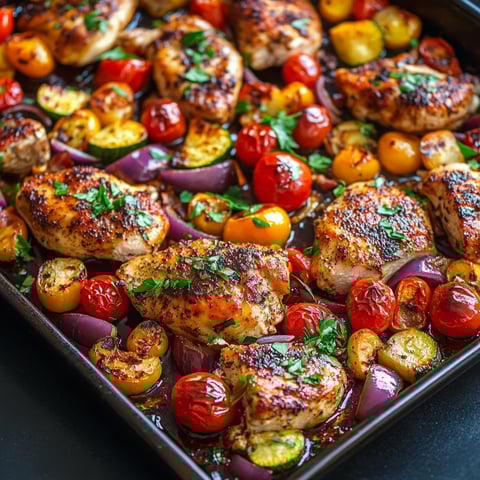Balsamic Glazed Chicken and Veggies (Sheet Pan)