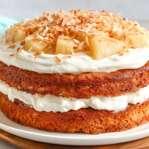 A cake with coconut on top.