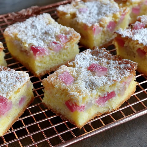 Three Ingredient Tangy Rhubarb Squares