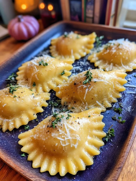 A plate of pasta with cheese and herbs.