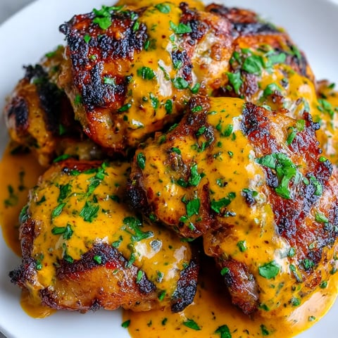 Chicken thighs with buffalo rub dripping with sauce.