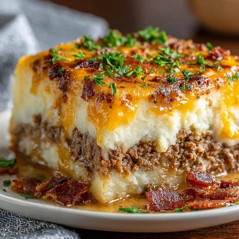 A platter of cheesy, meaty loaf topped with bacon strips.