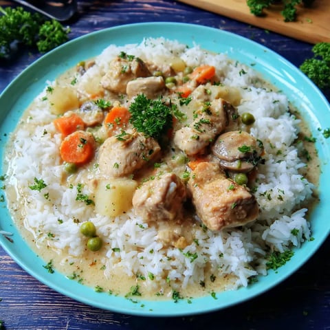 A plate with rice and chicken.
